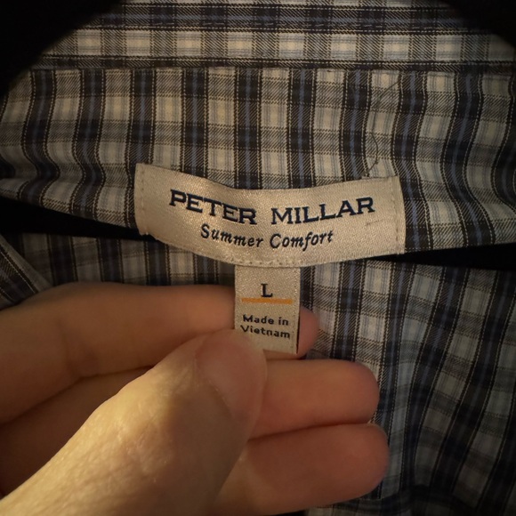 Peter Millar Men's Summer Comfort Button Down Large EUC - Picture 3 of 5